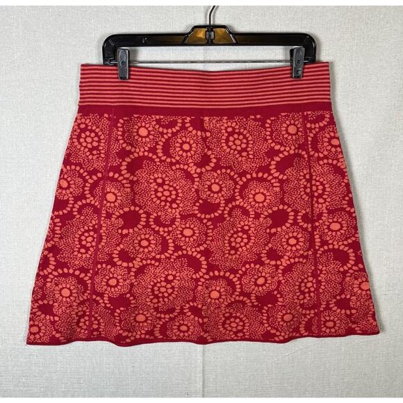 Title Nine Womens Large Sweater Skirt Pink Floral Above the Knee Length Mobetta - Picture 2 of 7